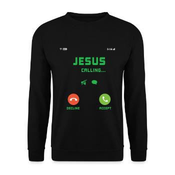 Jesus Calling Accept Lord God Christian Love Jesus - Unisex Sweatshirt - black - Front - Alina (178cm) & Michal (187cm)