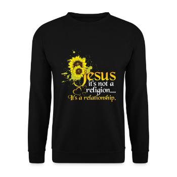 Jesus Relationship Lord God Christian Pastor - Unisex Pullover - Schwarz - Vorne - Alina (178cm) & Michal (187cm)