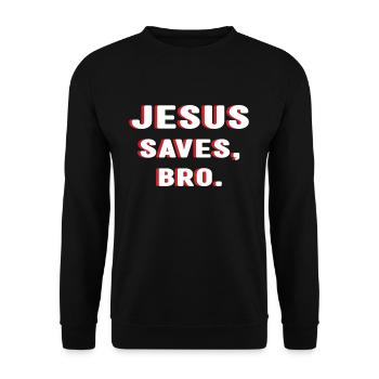 Amour Jésus sauve Frère Seigneur Dieu Pasteur chrétien - Sweat-shirt Unisexe - noir - Devant - Alina (178cm) & Michal (187cm)