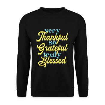Reconnaissant Pasteur chrétien béni Jésus - Sweat-shirt Unisexe - noir - Devant - Alina (178cm) & Michal (187cm)
