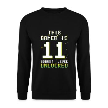 This Gamer Video Game Lover Gamer Age 11 - Unisex Pullover - Schwarz - Vorne - Alina (178cm) & Michal (187cm)