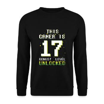 This Gamer Video Game Lover Gamer Age 17 - Unisex Sweatshirt - black - Front - Alina (178cm) & Michal (187cm)
