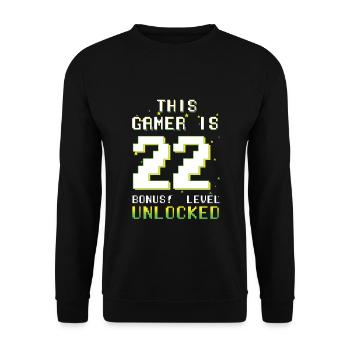 This Gamer Video Game Lover Gamer Age 22 - Unisex Sweatshirt - black - Front - Alina (178cm) & Michal (187cm)