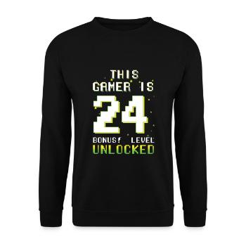 This Gamer Video Game Lover Gamer Age 24 - Unisex Sweatshirt - black - Front - Alina (178cm) & Michal (187cm)