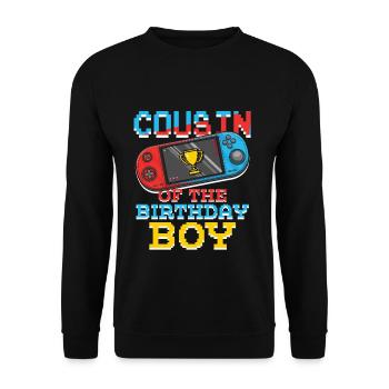 Cousin Of Gamer Video Game Lover Gamer - Unisex Pullover - Schwarz - Vorne - Alina (178cm) & Michal (187cm)