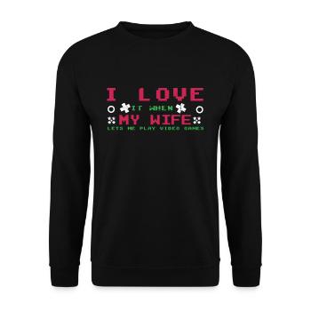 J’aime ma femme Jouer aux jeux vidéo amateurs de jeux - Sweat-shirt Unisexe - noir - Devant - Alina (178cm) & Michal (187cm)