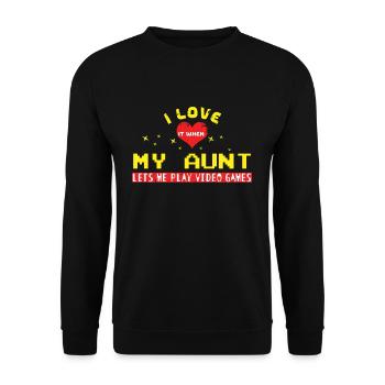 J’aime quand ma tante joue aux jeux vidéo pour les amateurs de jeux - Sweat-shirt Unisexe - noir - Devant - Alina (178cm) & Michal (187cm)