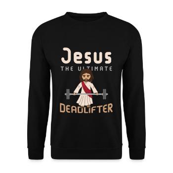 Drôle Christ Cross Amour Jésus Lifter Christian - Sweat-shirt Unisexe - noir - Devant - Alina (178cm) & Michal (187cm)