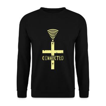 Connected Lord God Jesus Christian Pastor - Unisex Pullover - Schwarz - Vorne - Alina (178cm) & Michal (187cm)