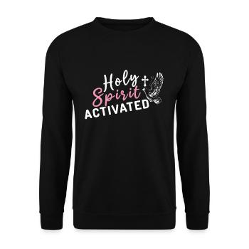 Saint- Activé Seigneur Dieu Chrétien Jésus - Sweat-shirt Unisexe - noir - Devant - Alina (178cm) & Michal (187cm)