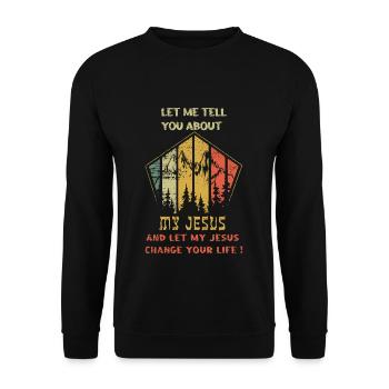 Vintage Jésus Foi Seigneur Dieu Pasteur Chrétien - Sweat-shirt Unisexe - noir - Devant - Alina (178cm) & Michal (187cm)