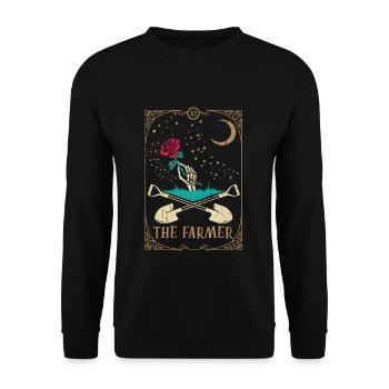 Rose Tarot Card Occult Club Gothic Farmer - Unisex Sweatshirt - black - Front - Alina (178cm) & Michal (187cm)