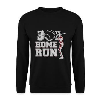 Age 30 Year Old Day Birth Athlete Sport Baseball - Unisex Sweatshirt - black - Front - Alina (178cm) & Michal (187cm)