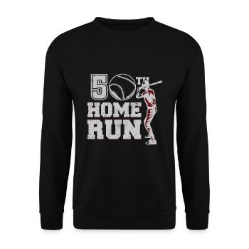 Age 50 Year Old Day Birth Athlete Sport Baseball - Unisex Sweatshirt - black - Front - Alina (178cm) & Michal (187cm)