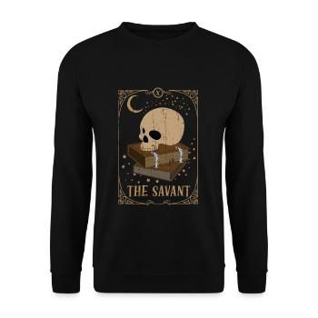 Livre Savant Tarot Card Occult Club Gothic - Sweat-shirt Unisexe - noir - Devant - Alina (178cm) & Michal (187cm)