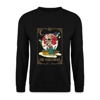 Caretaker Plants Tarot Card Occult Club Gothic - Unisex Pullover - Schwarz - Vorne - Alina (178cm) & Michal (187cm)
