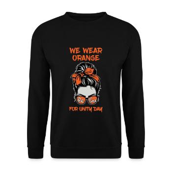 Kind Orange Peace Kindness Awareness Unity Day - Unisex Pullover - Schwarz - Vorne - Alina (178cm) & Michal (187cm)