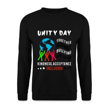 Against Bullying Kindness Awareness Unity Day - Unisex Pullover - Schwarz - Vorne - Alina (178cm) & Michal (187cm)