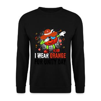 Dabbing Pumpkin Peace Kindness Awareness Unity Day - Unisex Sweatshirt - black - Front - Alina (178cm) & Michal (187cm)