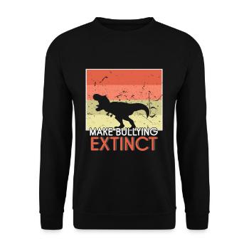 Retro Dinosaur Kindness Awareness Unity Day - Unisex Pullover - Schwarz - Vorne - Alina (178cm) & Michal (187cm)