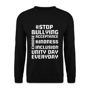 Stop Bullying Kindness Awareness Unity Day - Unisex Pullover - Schwarz - Vorne - Alina (178cm) & Michal (187cm)