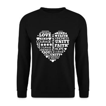 Word Cloud Heart Kindness Kind Awareness Unity Day - Unisex Sweatshirt - black - Front - Alina (178cm) & Michal (187cm)