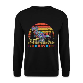 Vintage Raptor Colorful International Dot Day - Unisex Sweatshirt - black - Front - Alina (178cm) & Michal (187cm)