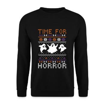 Stitch Pattern Créatures fantômes Halloween - Sweat-shirt Unisexe - noir - Devant - Alina (178cm) & Michal (187cm)