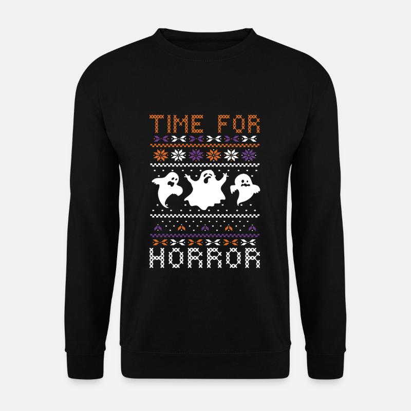 Stitch Pattern Ghost Creatures Halloween - Unisex Pullover - Schwarz
