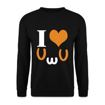 Cute Love UwU Face Vaporwave Anime Aesthetic - Unisex Pullover - Schwarz - Vorne - Alina (178cm) & Michal (187cm)