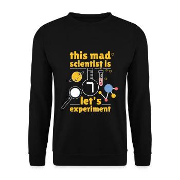 Age 7 Year Old Born Birth Science Scientist - Unisex Sweatshirt - black - Front - Alina (178cm) & Michal (187cm)
