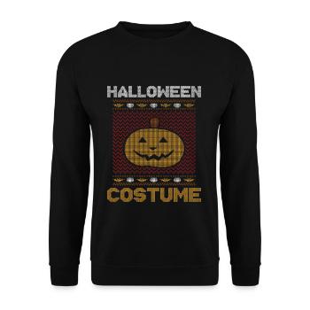 Stitch Pattern Citrouille Créature effrayante Halloween - Sweat-shirt Unisexe - noir - Devant - Alina (178cm) & Michal (187cm)