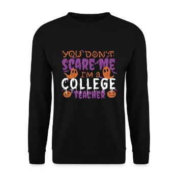 Ghost Pumpkin College Teacher Halloween - Unisex Sweatshirt - black - Front - Alina (178cm) & Michal (187cm)