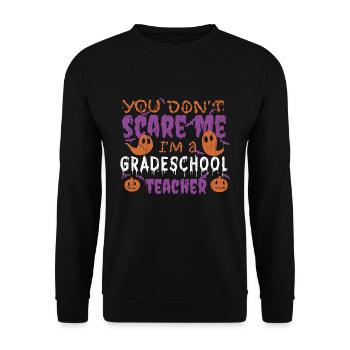 Ghost Pumpkin Elementary Teacher Halloween - Unisex Sweatshirt - black - Front - Alina (178cm) & Michal (187cm)