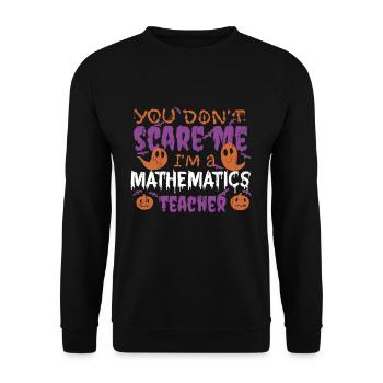 Ghost Pumpkin Mathematics Teacher Halloween - Unisex Sweatshirt - black - Front - Alina (178cm) & Michal (187cm)