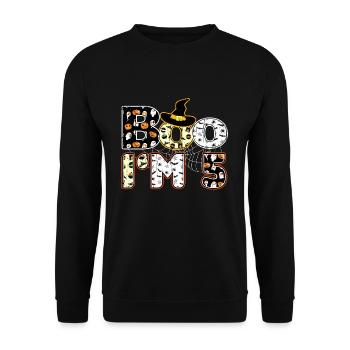 Halloween Pattern Spider Creatures Birth Age 5 - Unisex Sweatshirt - black - Front - Alina (178cm) & Michal (187cm)