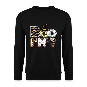 Halloween Pattern Spider Creatures Birth Age 7 - Unisex Sweatshirt - black - Front - Alina (178cm) & Michal (187cm)
