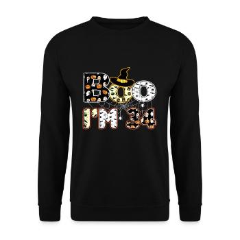 Halloween Pattern Spider Creatures Birth Age 34 - Unisex Sweatshirt - black - Front - Alina (178cm) & Michal (187cm)