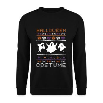 Stitch Pattern Ghost Creatures Scary Halloween - Unisex Sweatshirt - black - Front - Alina (178cm) & Michal (187cm)
