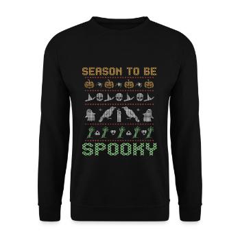Stitch Pattern Horror Creatures Spooky Halloween - Unisex Sweatshirt - black - Front - Alina (178cm) & Michal (187cm)