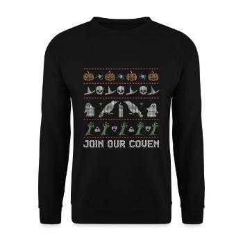Stitch Pattern Horror Creatures Coven Halloween - Unisex Sweatshirt - black - Front - Alina (178cm) & Michal (187cm)