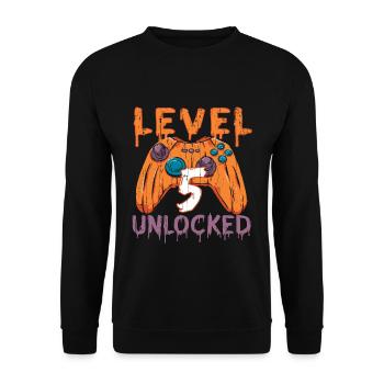 Halloween Pattern Pumpkin Game Gamer Birth Age 5 - Unisex Sweatshirt - black - Front - Alina (178cm) & Michal (187cm)