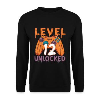 Halloween Pattern Pumpkin Game Gamer Birth Age 12 - Unisex Sweatshirt - black - Front - Alina (178cm) & Michal (187cm)