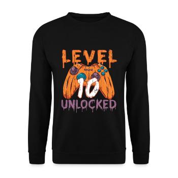Halloween Pattern Pumpkin Game Gamer Birth Age 10 - Unisex Sweatshirt - black - Front - Alina (178cm) & Michal (187cm)
