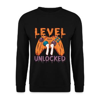 Halloween Pattern Pumpkin Game Gamer Birth Age 11 - Unisex Sweatshirt - black - Front - Alina (178cm) & Michal (187cm)