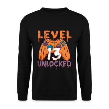 Halloween Pattern Pumpkin Game Gamer Birth Age 13 - Unisex Sweatshirt - black - Front - Alina (178cm) & Michal (187cm)