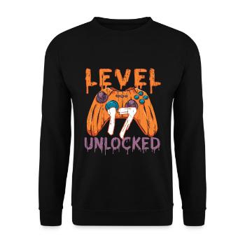 Halloween Pattern Pumpkin Game Gamer Birth Age 17 - Unisex Sweatshirt - black - Front - Alina (178cm) & Michal (187cm)