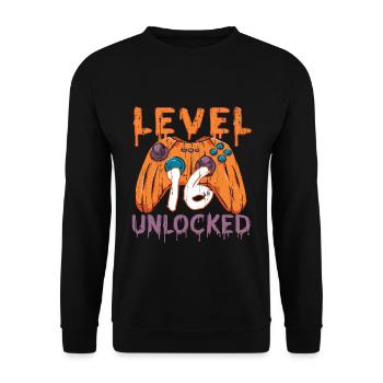 Halloween Pattern Pumpkin Game Gamer Birth Age 16 - Unisex Sweatshirt - black - Front - Alina (178cm) & Michal (187cm)