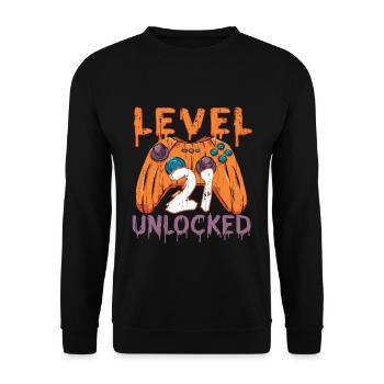 Halloween Pattern Pumpkin Game Gamer Birth Age 21 - Unisex Sweatshirt - black - Front - Alina (178cm) & Michal (187cm)