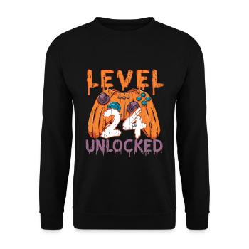 Halloween Pattern Pumpkin Game Gamer Birth Age 24 - Unisex Sweatshirt - black - Front - Alina (178cm) & Michal (187cm)